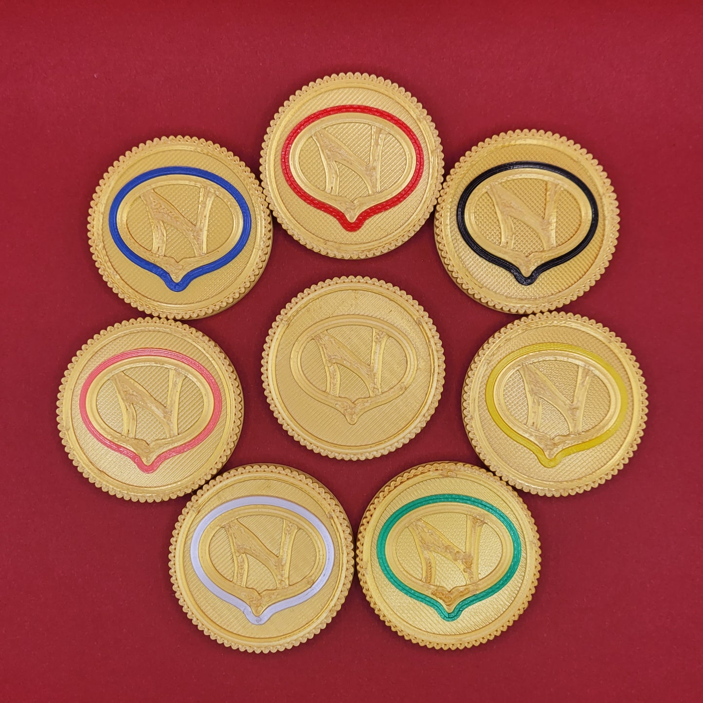 Set #09A: Psycho Rangers | 3D Printed Power Coins