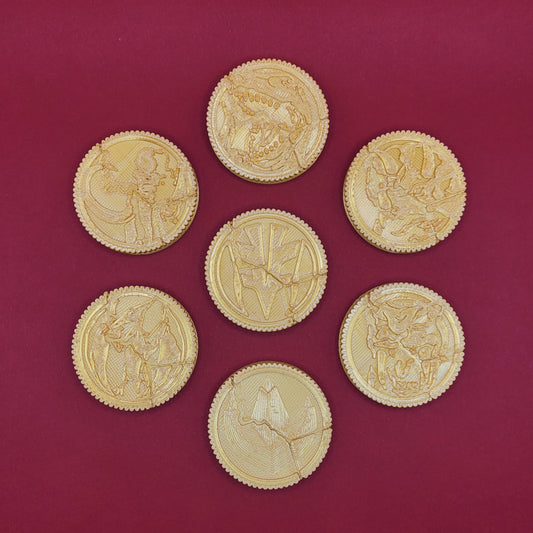 Set #02: Damaged Mighty Morphin' Power Rangers | 3D Printed Power Coins