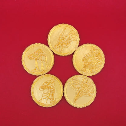 Set #03: Thunderzords | 3D Printed Power Coins