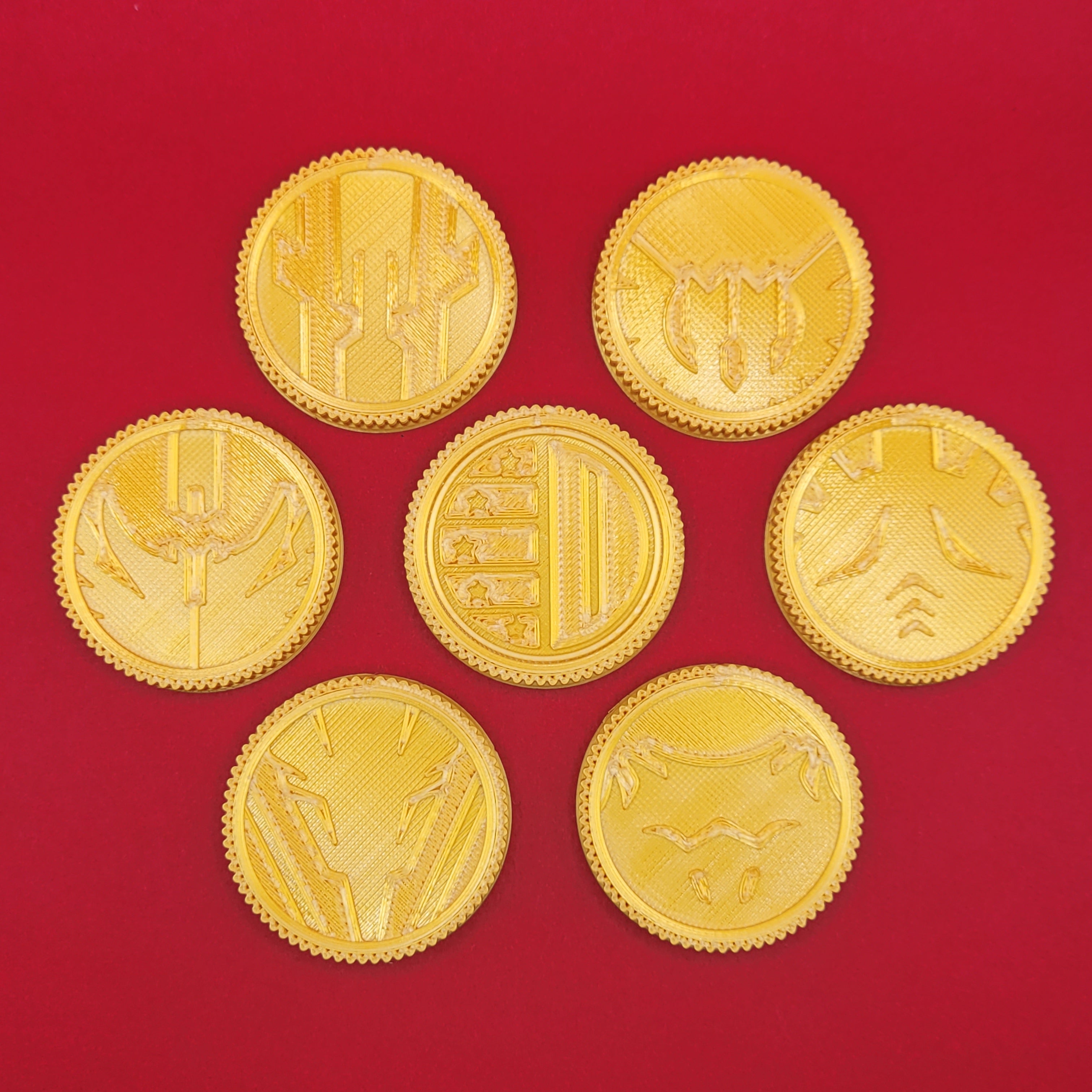 Power Coin Design Power Rangers Set #31: Squadron Rangers | 3D Printed Power Coins – Quantum Collectibles