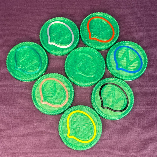 Set #09B: Psycho Rangers | 3D Printed Power Coins